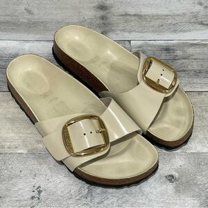 BIRKENSTOCK Madrid Big Buckle Slide Sandal - Ecru - Sz-6-6.5 .US / 37 .EU